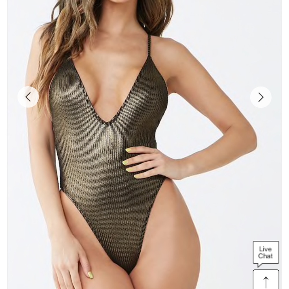 Metallic One-Piece Swimsuit